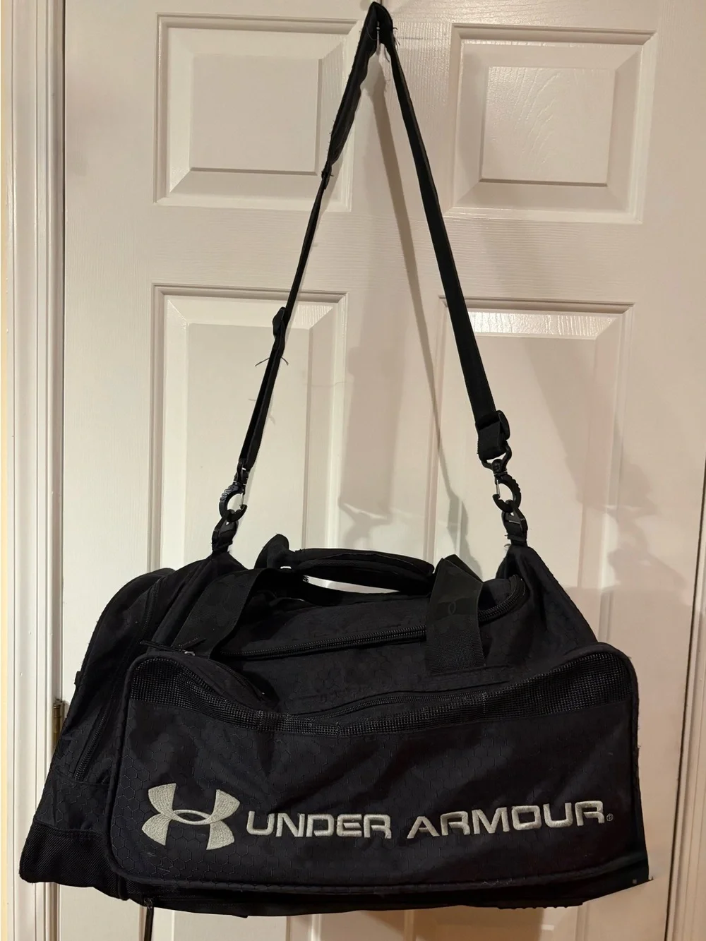 Under Armour Undeniable Duffle Bag Medium Black Hex Ripstop Gym Travel Duffel